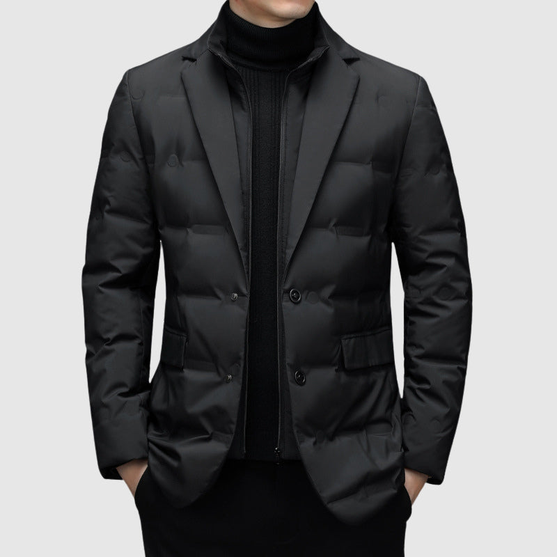 Luca Men’s Padded Blazer Jacket - Quilted Winter Outerwear