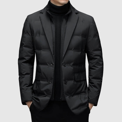 Luca Men’s Padded Blazer Jacket - Quilted Winter Outerwear