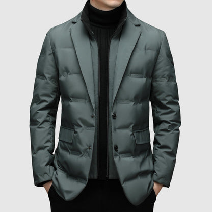 Luca Men’s Padded Blazer Jacket - Quilted Winter Outerwear