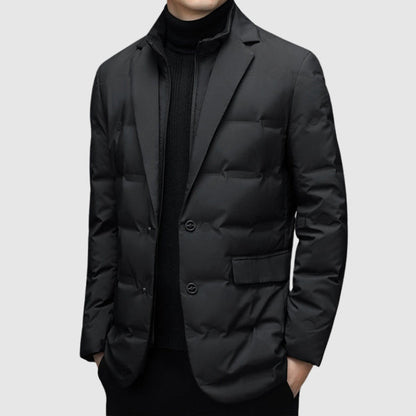 Luca Men’s Padded Blazer Jacket - Quilted Winter Outerwear
