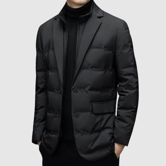 Luca Men’s Padded Blazer Jacket - Quilted Winter Outerwear