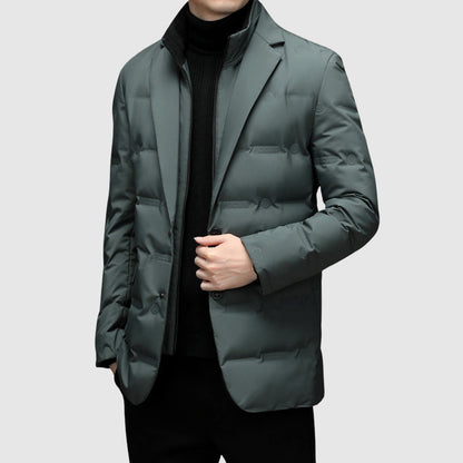 Luca Men’s Padded Blazer Jacket - Quilted Winter Outerwear