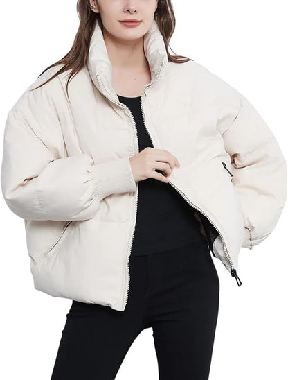 Caroline Women’s Short Puffer Jacket - Oversized Zip-Up Jacket