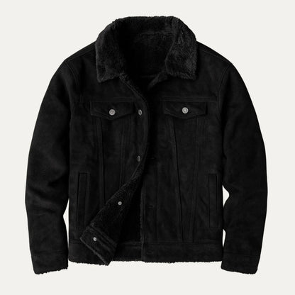 Tom Men’s Shearling-Collar Trucker Jacket - Classic Winter Outerwear