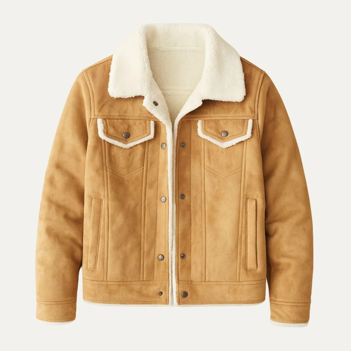 Tom Men’s Shearling-Collar Trucker Jacket - Classic Winter Outerwear