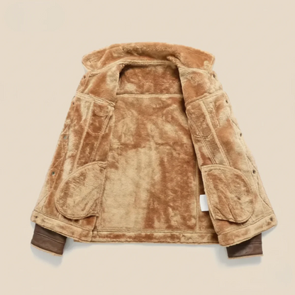 Tom Men’s Shearling-Collar Trucker Jacket - Classic Winter Outerwear